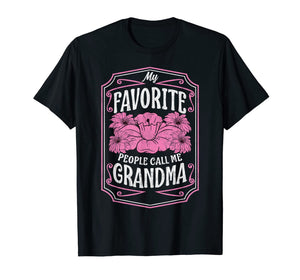 My Favorite People Call Me Grandma Floral Christmas Gifts T-Shirt-2039672