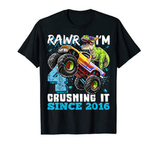 Load image into Gallery viewer, Rawr I'm 4 Crushing It 2016 Monster Truck Dinosaur Birthday T-Shirt-232336
