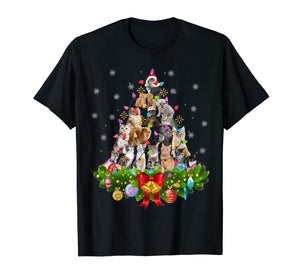 Funny Cat Christmas Tree Xmas Gifts T-Shirt-68797
