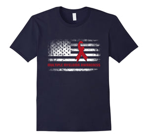 Funny shirts V-neck Tank top Hoodie sweatshirt usa uk au ca gifts for Multiple Myeloma American Flag T-Shirt 2592978