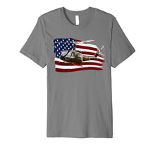 Load image into Gallery viewer, UH-1 Huey Helicopter T shirt American Flag usa Pilot T-Shirt 530647
