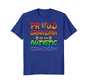 Funny shirts V-neck Tank top Hoodie sweatshirt usa uk au ca gifts for Autism Awareness Proud Grandma Of Autistic Grandson Shirt 2130161