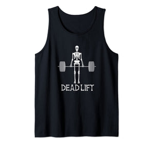 Skeleton Dead Lift Funny Halloween Lifting Weights Men Women Tank Top