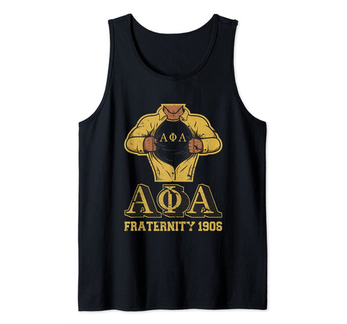 Alpha Fraternity Phi Men's Alpha Frat 1906 Black Gold Gifts Tank Top-407883