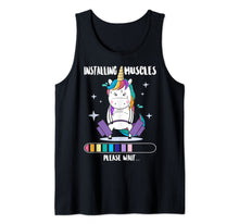 Load image into Gallery viewer, Installing Muscles Please Wait Shirt - Funny Unicorn Fitness Tank Top 324524
