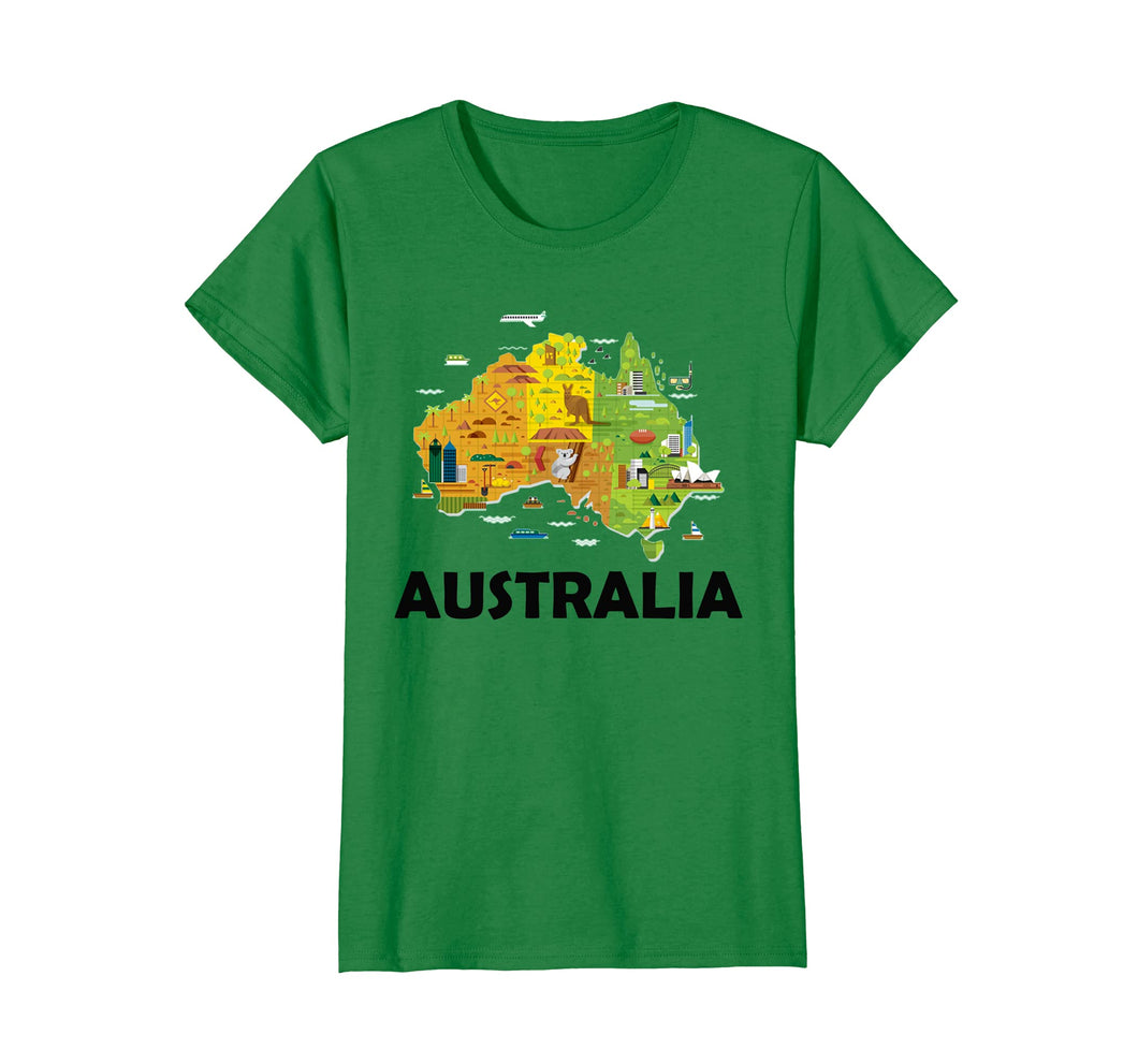 Australia T-Shirt Australian Elements Fun Map Ocenia Tee