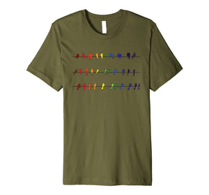 Funny shirts V-neck Tank top Hoodie sweatshirt usa uk au ca gifts for Rainbow Birds on a Wire Wordless Graphic T-Shirt 1078031