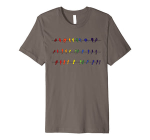 Funny shirts V-neck Tank top Hoodie sweatshirt usa uk au ca gifts for Rainbow Birds on a Wire Wordless Graphic T-Shirt 1078031