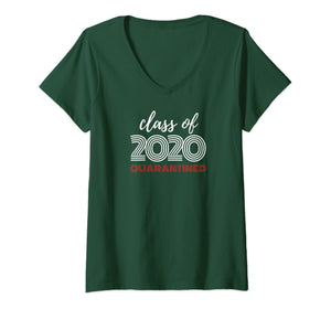 Womens Class of 2020 Quarantined Seniors Flu Virus Quarantine Grad VNeck T-Shirt355648