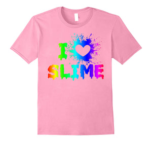 Funny shirts V-neck Tank top Hoodie sweatshirt usa uk au ca gifts for I Love Slime Funny Rainbow Bright Heart Craft Splat T Shirt 2074619