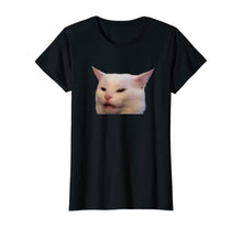 Load image into Gallery viewer, Woman yelling at a cat confused T-Shirt
