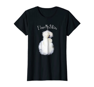 Funny shirts V-neck Tank top Hoodie sweatshirt usa uk au ca gifts for I Love My Silkies T-Shirt Silkie Chicken Tee 990679