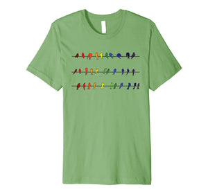 Funny shirts V-neck Tank top Hoodie sweatshirt usa uk au ca gifts for Rainbow Birds on a Wire Wordless Graphic T-Shirt 1078031