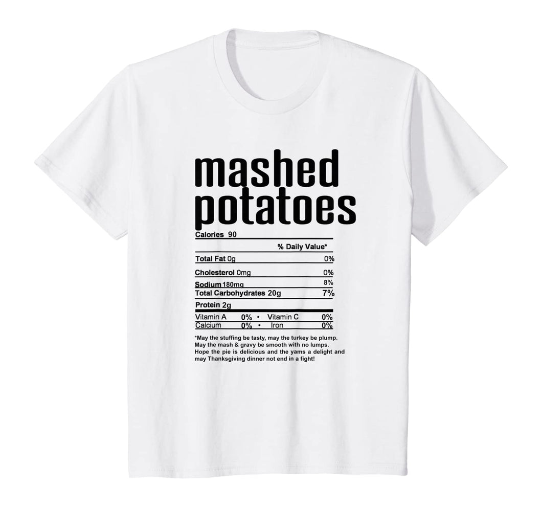 Thanksgiving Mashed Potatoes Nutritional Facts T-Shirt