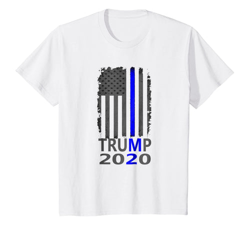 Thin Blue Line Trump 2020 T-Shirt American Flag Vintage