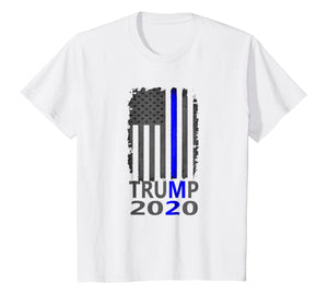 Thin Blue Line Trump 2020 T-Shirt American Flag Vintage
