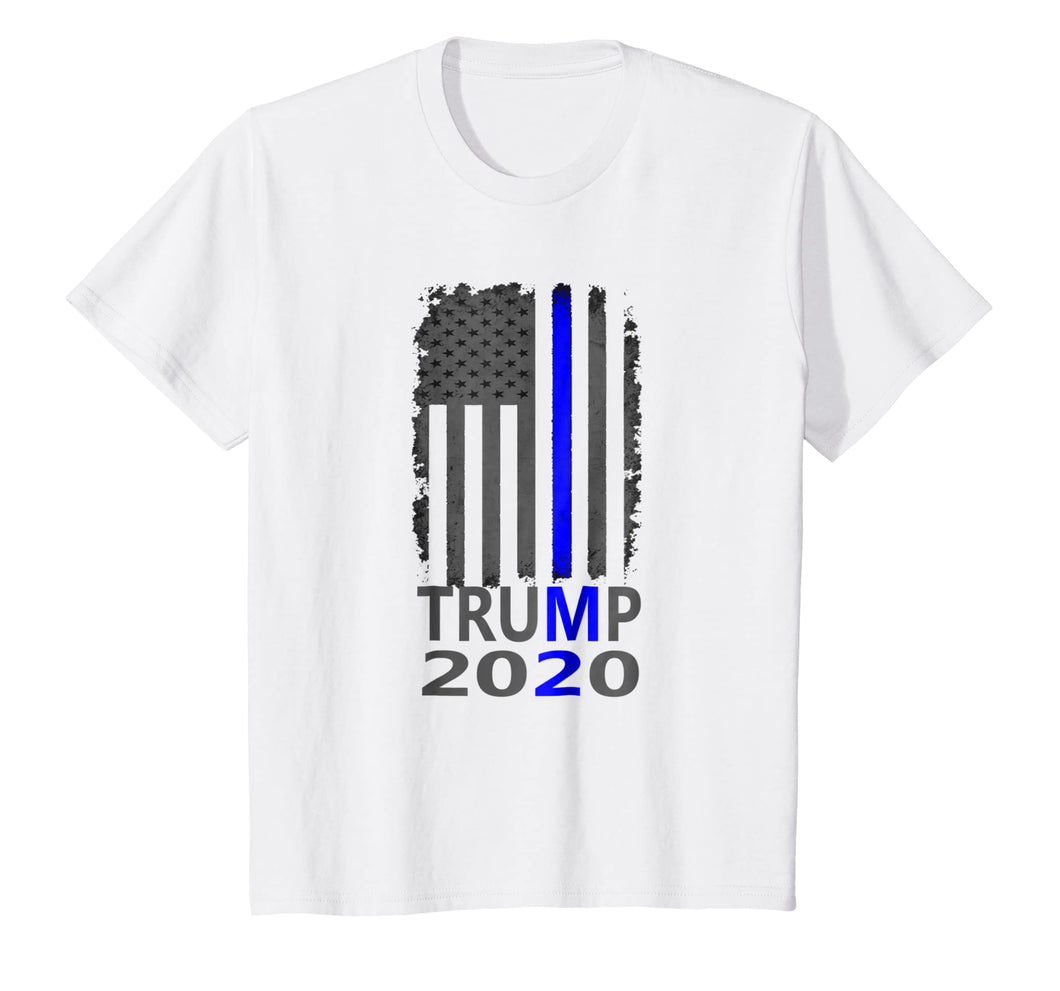 Thin Blue Line Trump 2020 T-Shirt American Flag Vintage