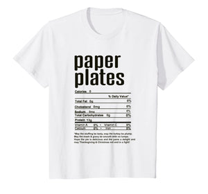 Thanksgiving Paper Plates Nutritional Facts T-Shirt