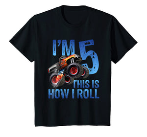 Funny shirts V-neck Tank top Hoodie sweatshirt usa uk au ca gifts for Kids 5th Birthday Boy - Monster Truck Rule JAM T-shirt 1297412