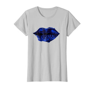 Funny shirts V-neck Tank top Hoodie sweatshirt usa uk au ca gifts for Womens Hot Dark Blue Lips Kiss Neon 80s Lipstick Party T Shirt 2327649