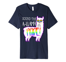 Load image into Gallery viewer, Funny shirts V-neck Tank top Hoodie sweatshirt usa uk au ca gifts for Funny Gay Pride Llama Sound The LGBT Rainbow Flag Lesbian Premium T-Shirt 2582274
