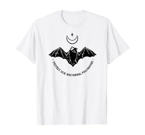 Protect Our Nocturnal Polalinators Bat with Moon Halloween T-Shirt