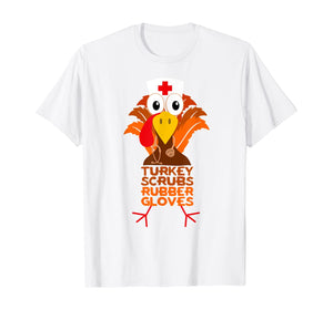 Funny shirts V-neck Tank top Hoodie sweatshirt usa uk au ca gifts for Thanksgiving Nurse Turkey Scrubs Rubber Gloves Tops Women T-Shirt 1207870