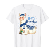 Load image into Gallery viewer, Funny shirts V-neck Tank top Hoodie sweatshirt usa uk au ca gifts for Funny Hanukkah Llama Pun Happy Llamakah Gifts T-Shirt 247893
