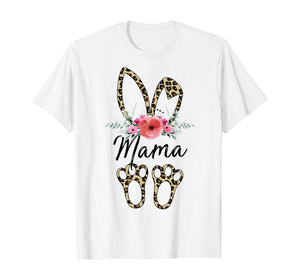 Mother's Day Easter Gifts For Mama Leopard Bunny Floral TShirt383833