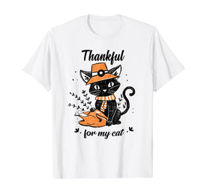 Thankful For My Cat Gift For Thanksgiving T-Shirt