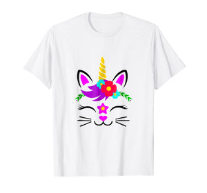 Funny shirts V-neck Tank top Hoodie sweatshirt usa uk au ca gifts for Unicorn Kitty Caticorn Face Kitten Tshirt | Cat Girls Gifts 2192559