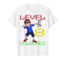 Load image into Gallery viewer, Funny shirts V-neck Tank top Hoodie sweatshirt usa uk au ca gifts for Level 8 Unlocked-8th Birthday Boy Dabbing Shirt Video Gamer 600641
