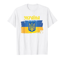 Load image into Gallery viewer, Ukrainian American Flag Cyrillic Gift Idea Ukrainians Shirt
