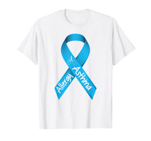 Load image into Gallery viewer, Funny shirts V-neck Tank top Hoodie sweatshirt usa uk au ca gifts for Asthma and Allergies Light Blue Awareness Ribbon T Shirt 2550506
