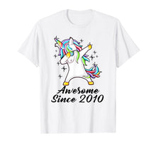Load image into Gallery viewer, Funny shirts V-neck Tank top Hoodie sweatshirt usa uk au ca gifts for Unicorn Dabbing Awesome Since 2010 9th yrs Birthday Gifts 1227699
