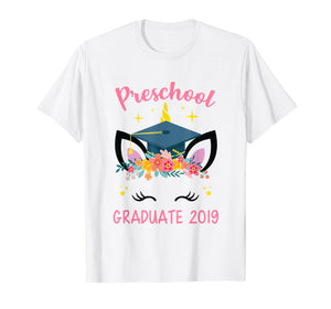 Preschool Graduate 2019 Cute Unicorn Face Shirt For Girls