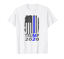 Load image into Gallery viewer, Thin Blue Line Trump 2020 T-Shirt American Flag Vintage
