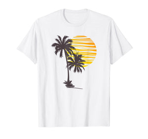 Sunset Beach Palm Tree TShirt Funny Summer Vacation Holiday T-Shirt