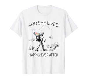 Funny shirts V-neck Tank top Hoodie sweatshirt usa uk au ca gifts for Women And She Lived Happily Ever After Hiking Lover T-shirt 1618964