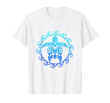 Load image into Gallery viewer, Ocean Blue Tribal Hawaiian Sea Turtle T-shirt
