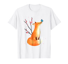Load image into Gallery viewer, Fox Japanese Cherry Blossom Flower Vintage Gift T Shirt
