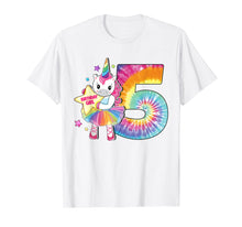 Load image into Gallery viewer, Funny shirts V-neck Tank top Hoodie sweatshirt usa uk au ca gifts for 5th Birthday Unicorn Shirt Gift for Girls Age 5 Tie Dye Tee 996903
