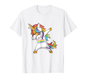 Pride LGBT Gay Be Lesbian Unicorn Dabbing Funny T Shirt