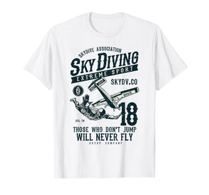 Skydiving T Shirt Parachuting T-Shirt Skydive Tee Skydiver