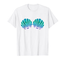 Load image into Gallery viewer, Mermaid Sea Shell Bra Costume T-Shirt
