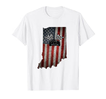 Load image into Gallery viewer, State of Indiana Racecar T Shirt Vintage Distressed Look
