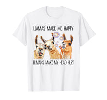 Load image into Gallery viewer, Funny shirts V-neck Tank top Hoodie sweatshirt usa uk au ca gifts for LLama Make Me Happy Humans Make My Head Hurt 3200319
