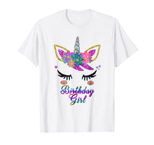 Load image into Gallery viewer, Rainbow Unicorn Birthday T-Shirt, Birthday Girl Outfit
