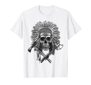 Native American T Shirt Chief Pipe Skull Eternal Spirit Gift