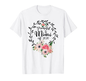 Promoted to Mimi Est 2020 - Floral First Time Grandma T-Shirt-1444542